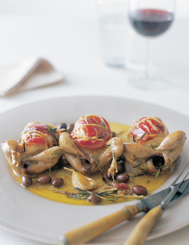 Roasted quail with small olives - Stefano's